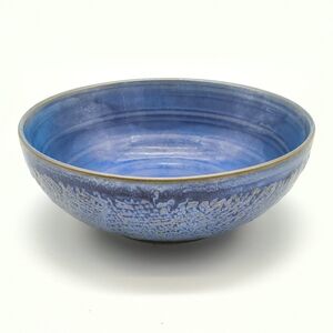 Mid-Century Modern Cobalt Blue Textured Studio Pottery Bowl